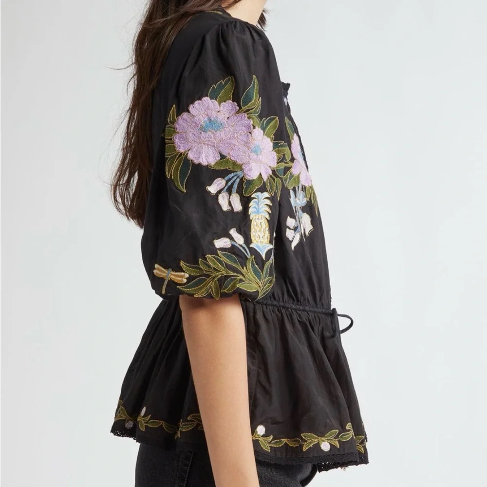 FARM Rio Floral Embroidered Button-Up Top - Picture 3 of 3